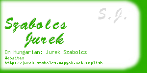 szabolcs jurek business card
